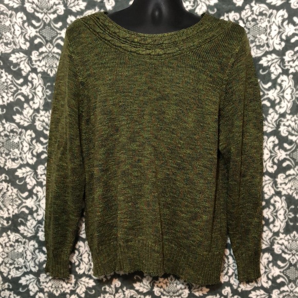 CJ Banks Green Knit Sweater Size 1X - Picture 1 of 8